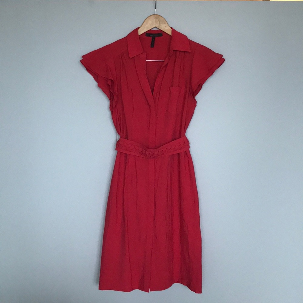 Cherry Red BCBG button down dress